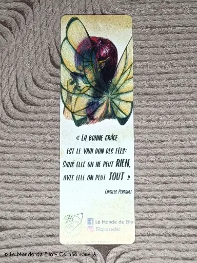 Marque Page long - Fée avec fleur